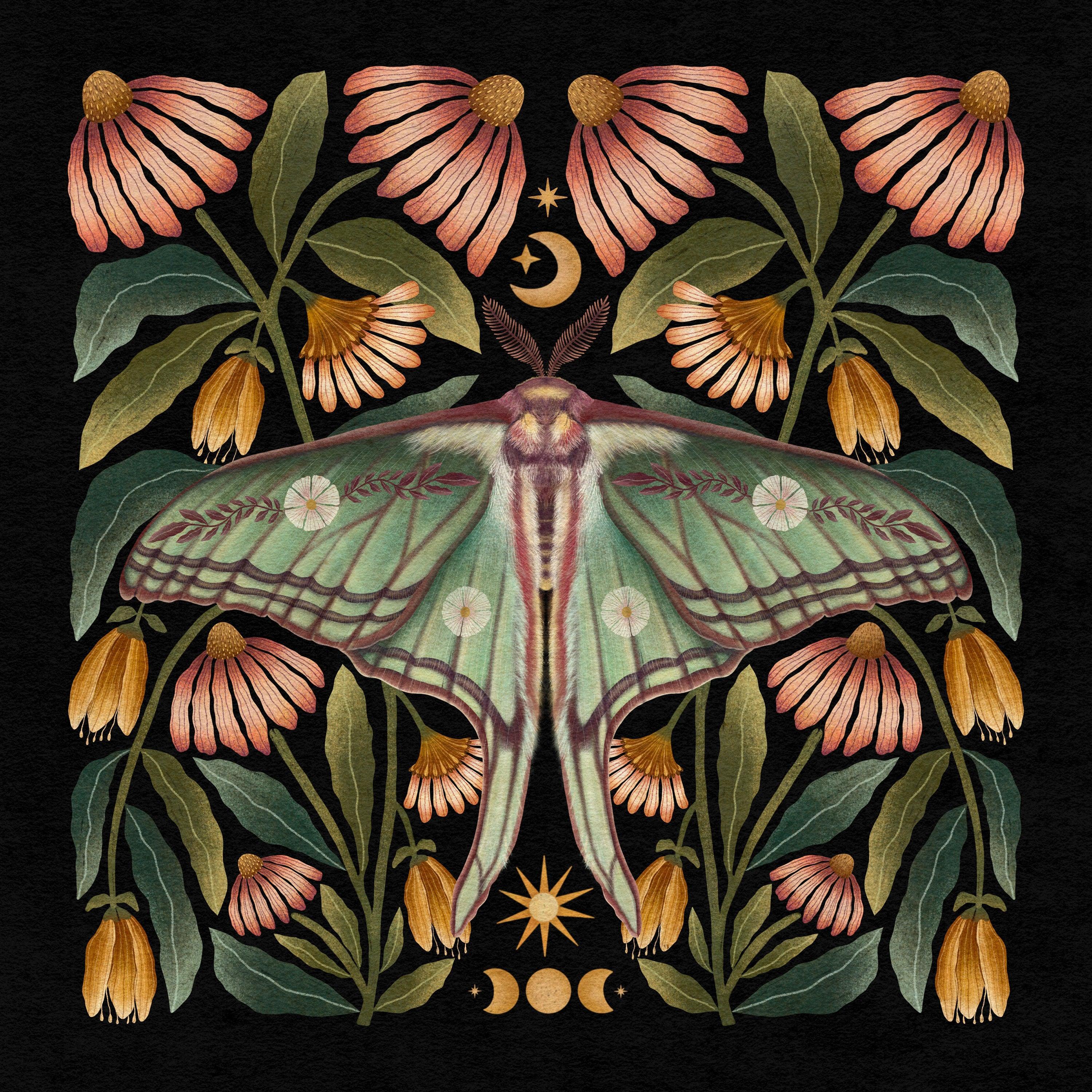 Lady Moth goth art nouveau Digital by Pitov Kovacs