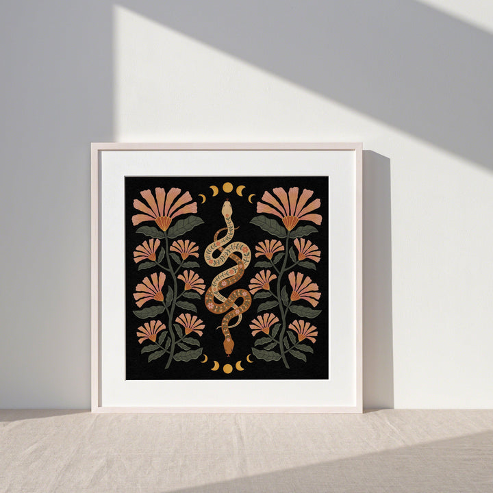 Moon Snakes Art Print