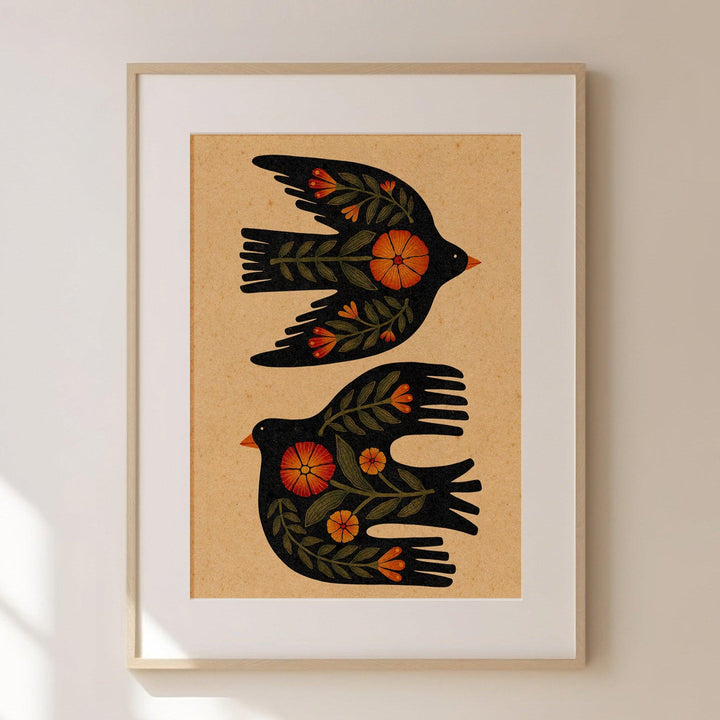 Olympic Mountain Birds Art Print