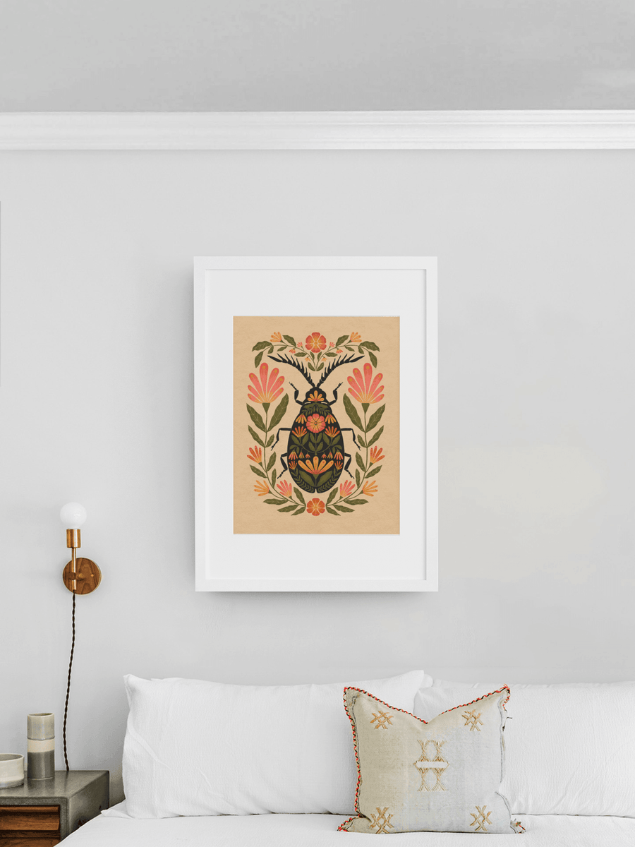 Beetle Illustration | Net-Wing Beetle Art Print | High West Wild